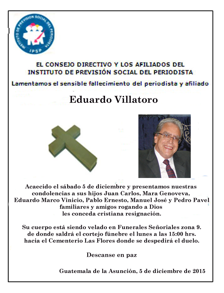 Esquela Ipsp Eduardo Villatoro (2015)